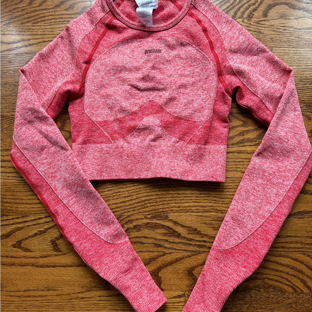 Gymshark Red Pink Heathered Crop Top